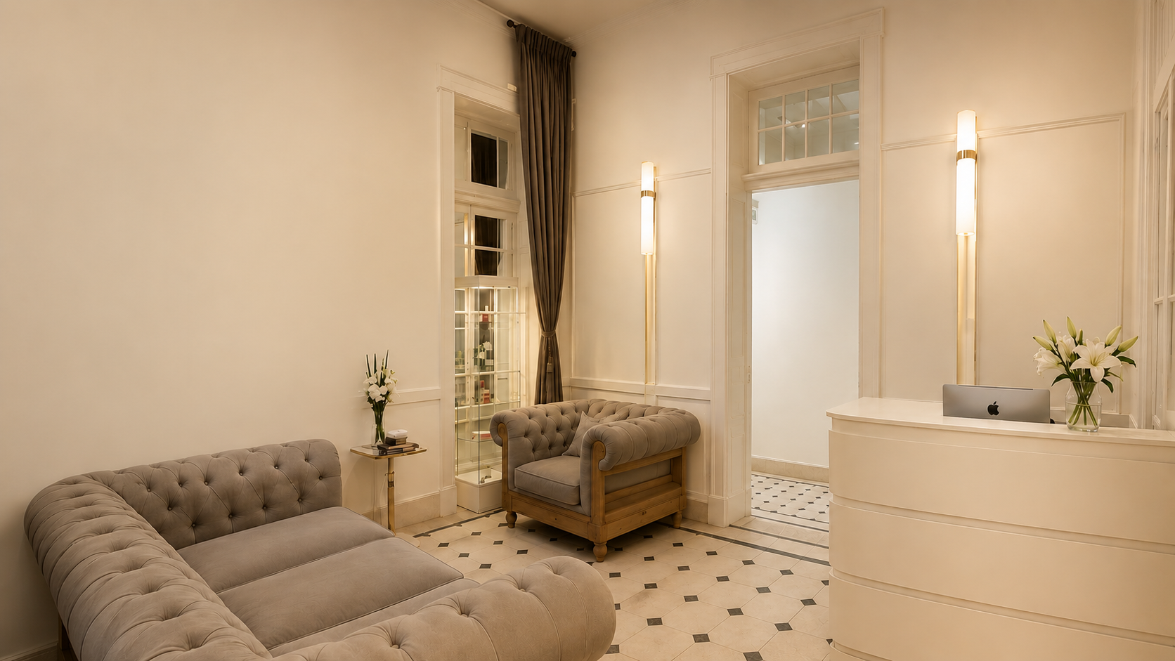 Recepción de Hair Clinic Center en Belgrano